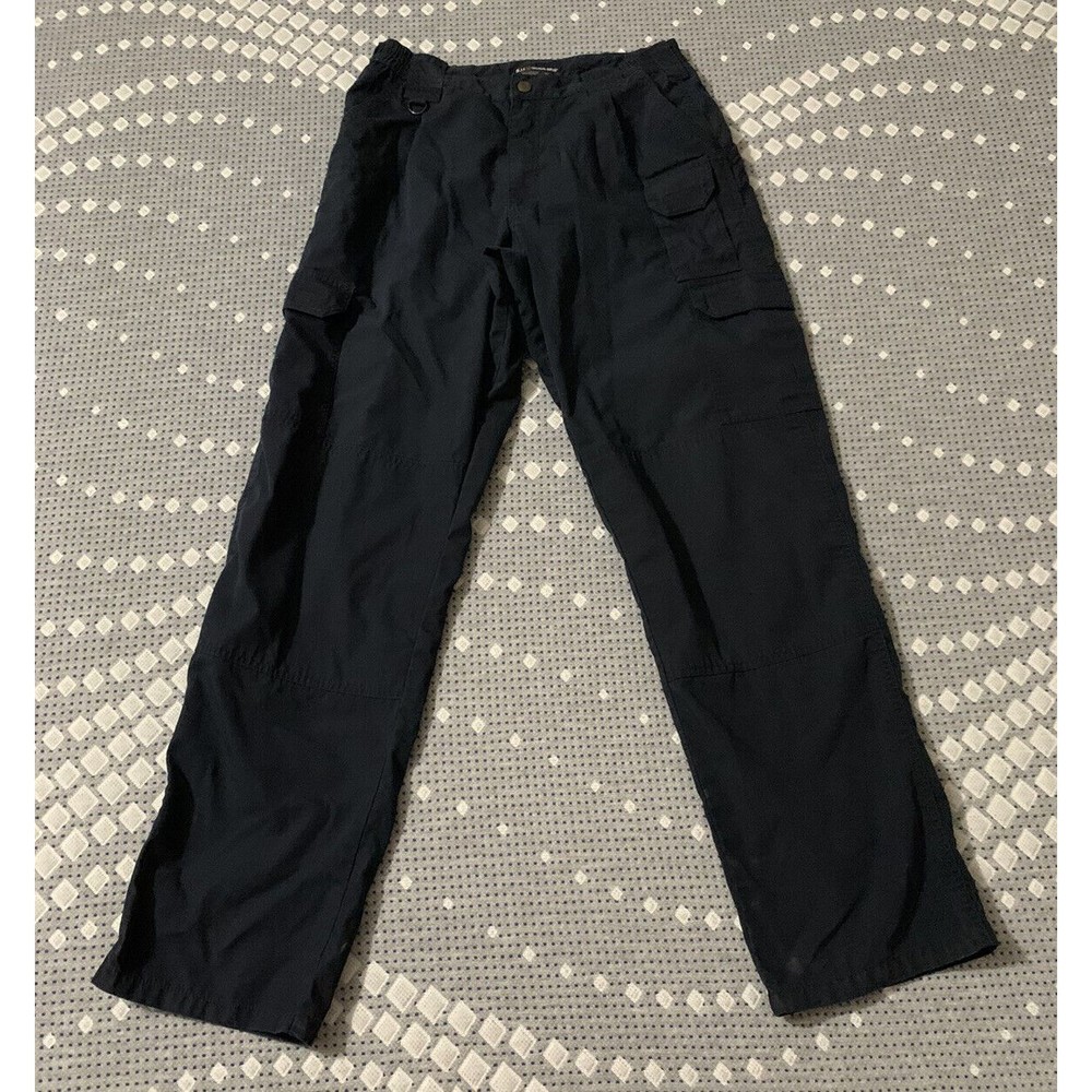 5.11 Tactical Series Mens Cargo Pants Navy Blue Flat Front Flap Pockets 34x34